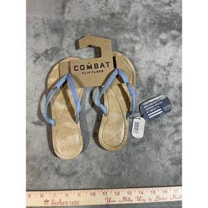Combat Flip Flops !! Women’s Bombshell Sz 5 Tan/blue !!